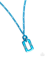 METALLIC MOVEMENT" BLUE NECKLACE