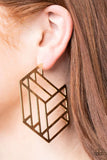 Gotta Get GEO-ing - Gold Earrings - Paparazzi