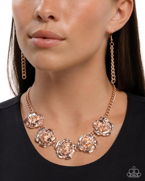 REFRESHING ROSES" ROSE GOLD NECKLACE